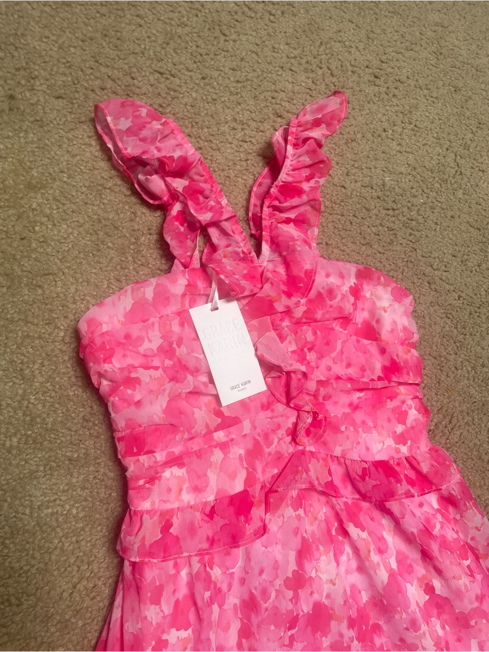 Pink Floral Ruffled Sundress - Picture 2 of 7